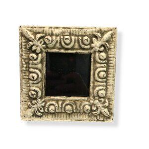 VTG Mini Picture Frame Heavy Ornate Cast Iron Micro 2x2‎ Photo Farmhouse